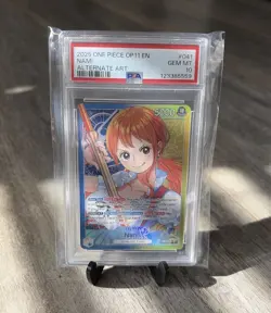 2025 ONE PIECE OP11-A FIST OF DIVINE SPEED ALT ART LEADER #041 NAMI PSA 10 - Image 1