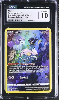 MEW GG10/GG70 GALARIAN GALLERY HOLO CROWN ZENITH POKEMON CGC 10 GEM MINT - Image 1