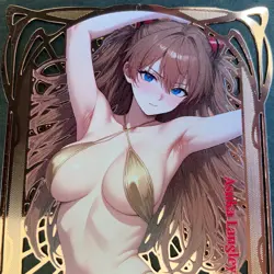 Goddess Story Gold METAL Card - Random Serial Number #/100! Anime Asuka Bikini - Image 2