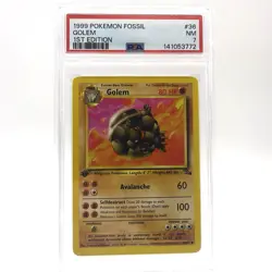 1999 Pokemon Fossil 1st Edition #36 Golem - PSA 7 NM - Image 1