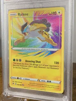 2020 POKEMON SWORD & SHIELD VIVID VOLTAGE #050 RAIKOU PSA 10 - Image 3