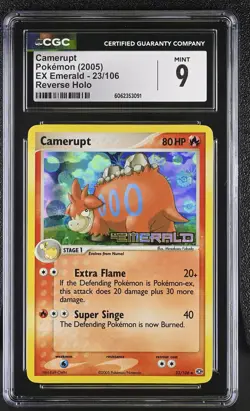 CGC 9 MINT Camerupt 2005 EX Emerald 23/106 Reverse Holo STAMPED Pokemon Card - Image 1