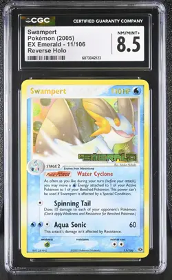 CGC 8.5 Swampert 2005 EX Emerald 11/106 Reverse Holo STAMPED Pokemon Card - Image 1