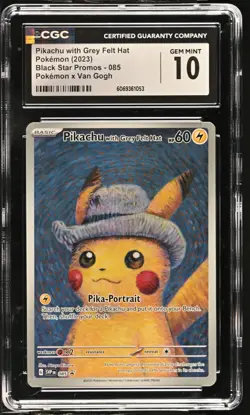 POKEMON CGC 10 2023 Pikachu with Grey Felt Hat SVP 085 Promo Van Gogh *1053 - Image 1