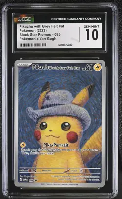 POKEMON CGC 10 2023 Pikachu with Grey Felt Hat SVP 085 Promo Van Gogh *5080 - Image 1