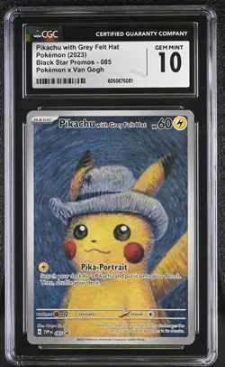 POKEMON CGC 10 2023 Pikachu with Grey Felt Hat SVP 085 Promo Van Gogh *5081 - Image 1