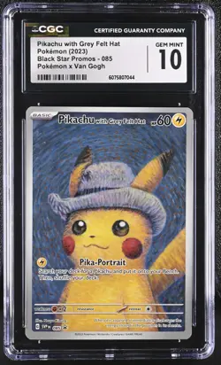 POKEMON CGC 10 2023 Pikachu with Grey Felt Hat SVP 085 Promo Van Gogh *7044 - Image 1