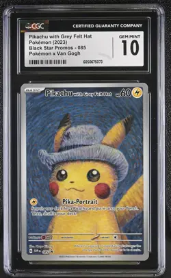 POKEMON CGC 10 2023 Pikachu with Grey Felt Hat SVP 085 Promo Van Gogh *75073 - Image 1