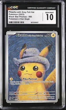 POKEMON CGC 10 2023 Pikachu with Grey Felt Hat SVP 085 Promo Van Gogh *0057 - Image 1