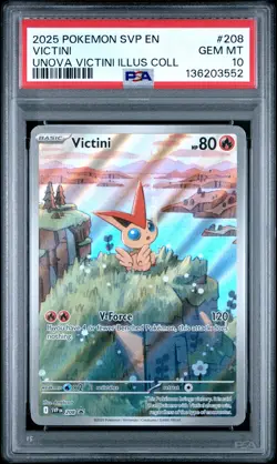 2025 POKEMON SVP PROMO UNOVA VICTINI ILLUSTRATION COLLECTION #208 VICTINI PSA 10 - Image 1