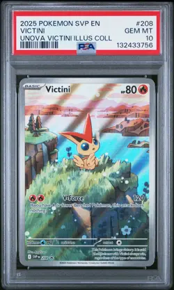 2025 POKEMON SVP PROMO UNOVA VICTINI ILLUSTRATION COLLECTION #208 VICTINI PSA 10 - Image 1