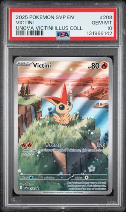 2025 POKEMON SVP PROMO UNOVA VICTINI ILLUSTRATION COLLECTION #208 VICTINI PSA 10 - Image 1