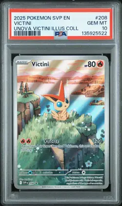 2025 POKEMON SVP PROMO UNOVA VICTINI ILLUSTRATION COLLECTION #208 VICTINI PSA 10 - Image 1