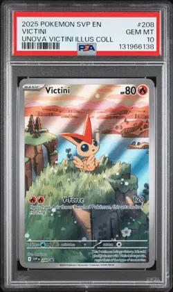 2025 POKEMON SVP PROMO UNOVA VICTINI ILLUSTRATION COLLECTION #208 VICTINI PSA 10 - Image 1