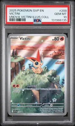 2025 POKEMON SVP PROMO UNOVA VICTINI ILLUSTRATION COLLECTION #208 VICTINI PSA 10 - Image 1