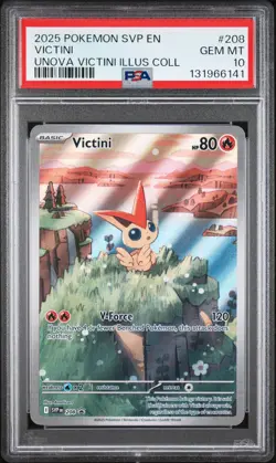 2025 POKEMON SVP PROMO UNOVA VICTINI ILLUSTRATION COLLECTION #208 VICTINI PSA 10 - Image 1