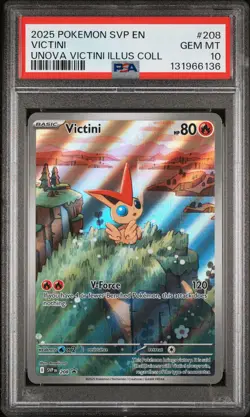 2025 POKEMON SVP PROMO UNOVA VICTINI ILLUSTRATION COLLECTION #208 VICTINI PSA 10 - Image 1