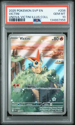 2025 POKEMON SVP PROMO UNOVA VICTINI ILLUSTRATION COLLECTION #208 VICTINI PSA 10 - Image 1