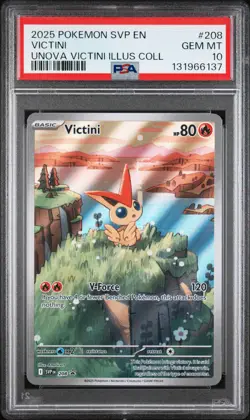 2025 POKEMON SVP PROMO UNOVA VICTINI ILLUSTRATION COLLECTION #208 VICTINI PSA 10 - Image 1