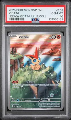 2025 POKEMON SVP PROMO UNOVA VICTINI ILLUSTRATION COLLECTION #208 VICTINI PSA 10 - Image 1