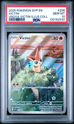 2025 POKEMON SVP PROMO UNOVA VICTINI ILLUSTRATION COLLECTION #208 VICTINI PSA 10 - Image 1