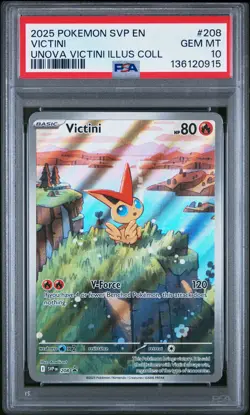 2025 POKEMON SVP PROMO UNOVA VICTINI ILLUSTRATION COLLECTION #208 VICTINI PSA 10 - Image 1