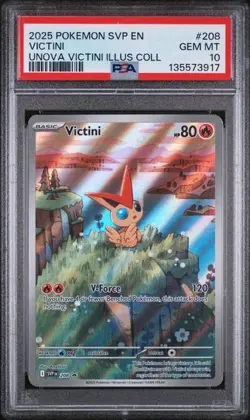 2025 POKEMON SVP PROMO UNOVA VICTINI ILLUSTRATION COLLECTION #208 VICTINI PSA 10 - Image 1