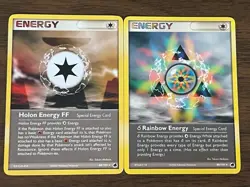 Pokemon TCG EX Dragon Frontiers 2 Card Lot - Holon Energy FF Rainbow Energy LP - Image 1