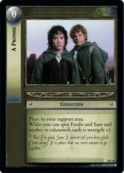 LORD OF THE RINGS TCG A PROMISE FRODO AND SAM CARD 2 R 112 DECIPHER 2002 - Image 1