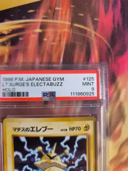 Pokemon Card Lt Surge's Electabuzz Elektek Gym Heroes Holo 1998 Japanese PSA 9 - Image 4