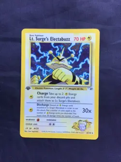 Pokemon Cards: Gym Heroes 1st Edition Rare Holo: Lt. Surge's Electabuzz 6/132 - Image 1