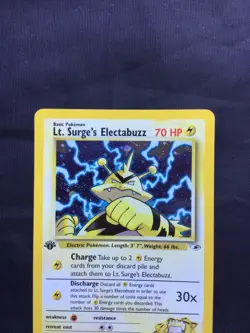 Pokemon Cards: Gym Heroes 1st Edition Rare Holo: Lt. Surge's Electabuzz 6/132 - Image 2