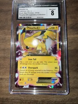 Pikachu EX XY84 CGC 8 NM/MINT 2015 Black Star Promo Legendary Collection Pokemon - Image 1