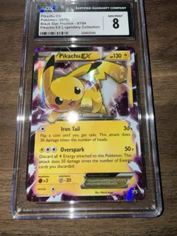 Pikachu EX XY84 CGC 8 NM/MINT 2015 Black Star Promo Legendary Collection Pokemon - Image 2