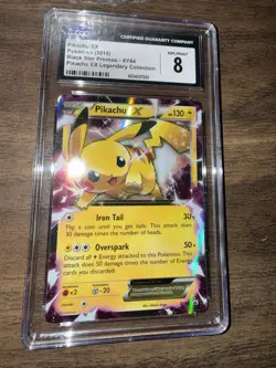 Pikachu EX XY84 CGC 8 NM/MINT 2015 Black Star Promo Legendary Collection Pokemon - Image 3