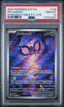 2024 POKEMON SHROUDED FABLE POKEMON CENTER ETB PROMO SVP #129 PECHARUNT PSA 10 - Image 1