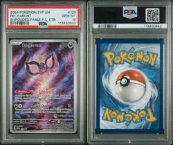 2024 POKEMON SHROUDED FABLE POKEMON CENTER ETB PROMO SVP #129 PECHARUNT PSA 10 - Image 3