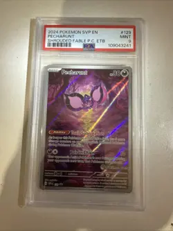 2024 POKEMON SHROUDED FABLE POKEMON CENTER ETB PROMO SVP #129 PECHARUNT PSA 9 - Image 1