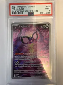2024 POKEMON SVP EN SHROUDED FABLE POKEMON CENTER ETB PROMO #129 PECHARUNT PSA 9 - Image 1