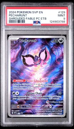 2024 Pecharunt Shrouded Fable Pokemon Center Exclusive ETB Promo SVP ENG PSA 9 - Image 1