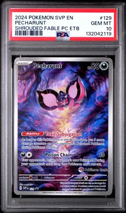 2024 POKEMON SVP SHROUDED FABLE POKEMON CENTER ETB PROMO #129 PECHARUNT PSA 10 - Image 1