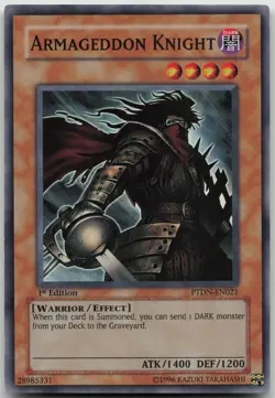 Armageddon Knight PTDN-EN021 Super Rare 1st Edition LP Yugioh - Image 2