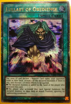 Yu-Gi-Oh! TCG Lullaby of Obedience RA04-EN085 Quarter Century Secret Rare - Image 1