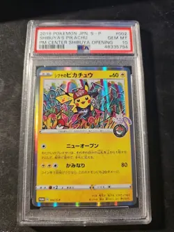 2019 POKEMON JPN S PROMO POKEMON CENTER SHIBUYA OPENING SHIBUYA'S PIKACHU PSA 10 - Image 1