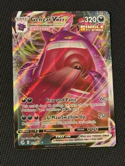 Pokemon Gengar VMAX Holo TCG Card Swsh08: Fusion Strike 157/264 NM Condition - Image 1