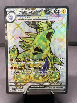 Pokemon TCG Tyranitar EX 211/197 Sv03: Obsidian Flames Full Art Holo NM/M - Image 1