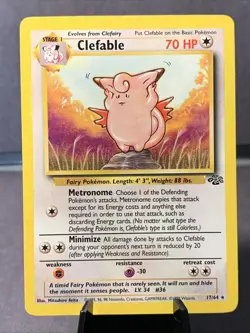 Pokemon TCG Clefable #17/64 Jungle Set Unlimited Non Holo Rare 1999 WOTC LP VTG - Image 1