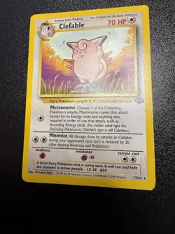 Clefable 17/64 Jungle Non-Holo Rare Vintage WoTC Pokemon TCG MP (Small Crease) - Image 1