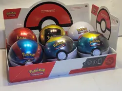 6 Sealed New Pokemon TCG PokeBall Pokeball Ball Tin 2025 Display Case Packs Card - Image 1