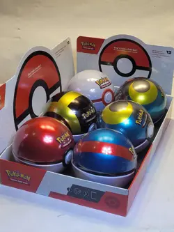 6 Sealed New Pokemon TCG PokeBall Pokeball Ball Tin 2025 Display Case Packs Card - Image 4